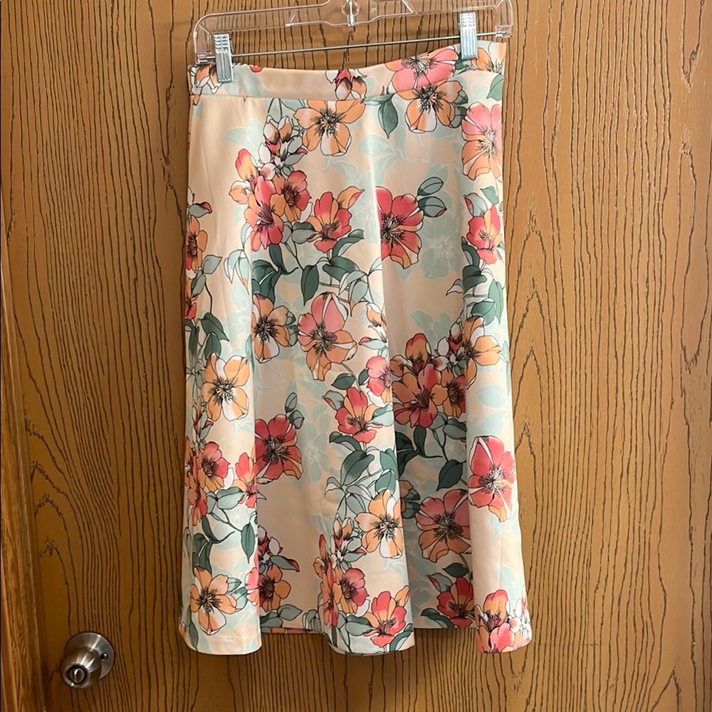 Floral Peach, Mint Green & Cream Skirt